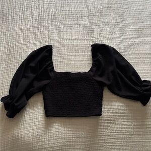BCBGeneration Black Puff Sleeve Blouse